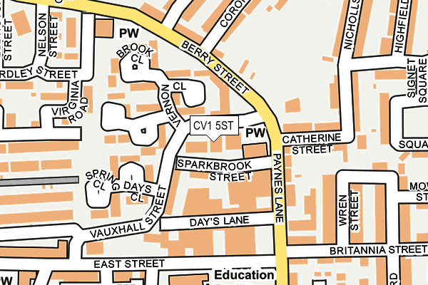 CV1 5ST map - OS OpenMap – Local (Ordnance Survey)