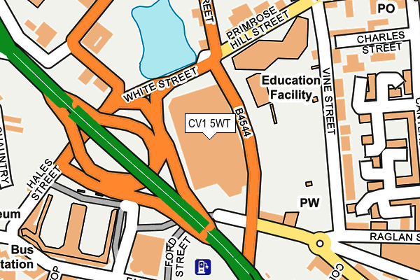 CV1 5WT map - OS OpenMap – Local (Ordnance Survey)