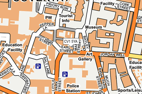CV1 5YA map - OS OpenMap – Local (Ordnance Survey)