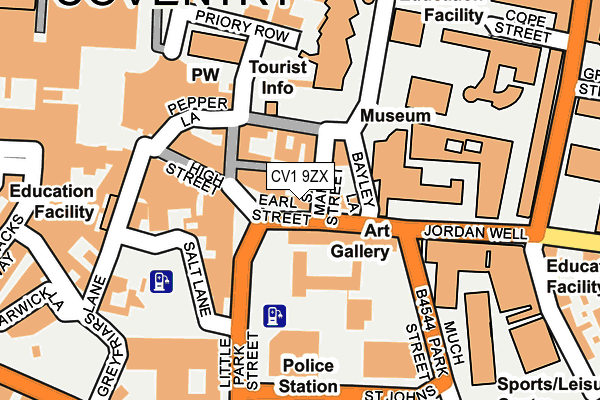 CV1 9ZX map - OS OpenMap – Local (Ordnance Survey)