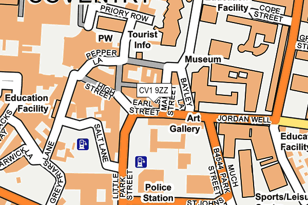 CV1 9ZZ map - OS OpenMap – Local (Ordnance Survey)