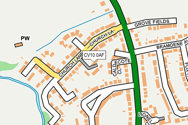 CV10 0AF map - OS OpenMap – Local (Ordnance Survey)