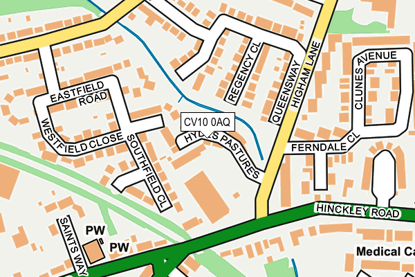 CV10 0AQ map - OS OpenMap – Local (Ordnance Survey)