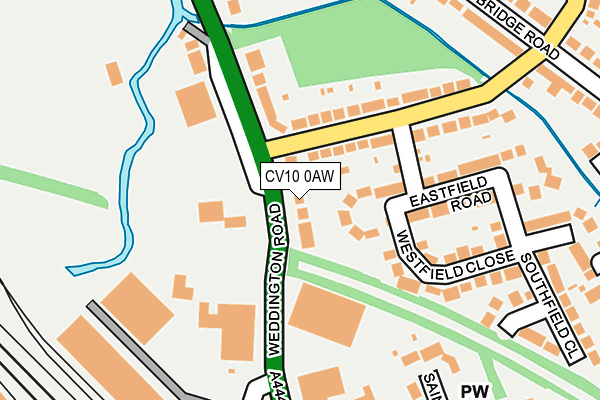 CV10 0AW map - OS OpenMap – Local (Ordnance Survey)