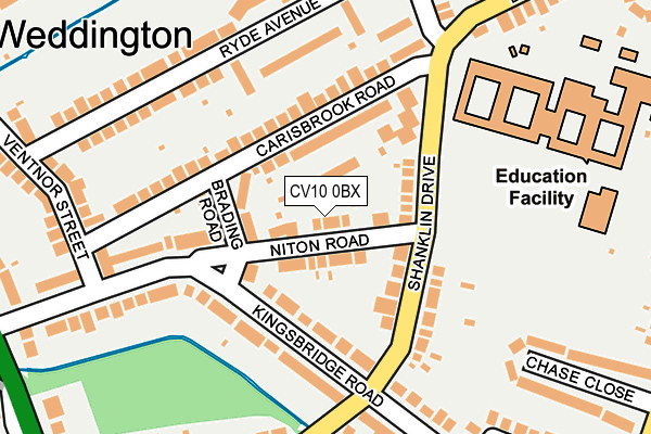 CV10 0BX map - OS OpenMap – Local (Ordnance Survey)