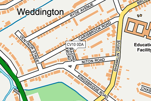 CV10 0DA map - OS OpenMap – Local (Ordnance Survey)