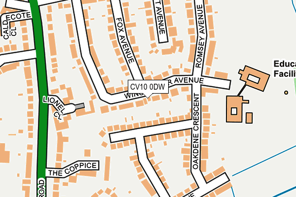 CV10 0DW map - OS OpenMap – Local (Ordnance Survey)