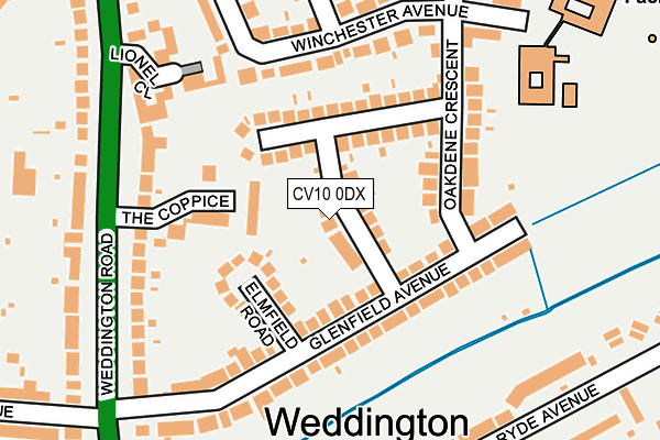 CV10 0DX map - OS OpenMap – Local (Ordnance Survey)