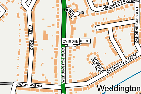 CV10 0HE map - OS OpenMap – Local (Ordnance Survey)