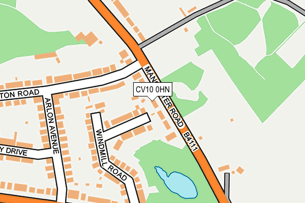 CV10 0HN map - OS OpenMap – Local (Ordnance Survey)