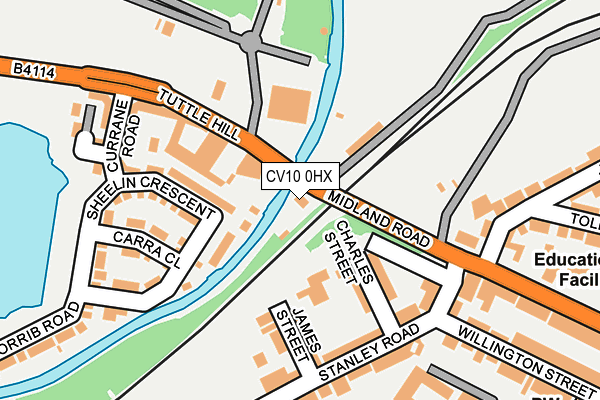 CV10 0HX map - OS OpenMap – Local (Ordnance Survey)