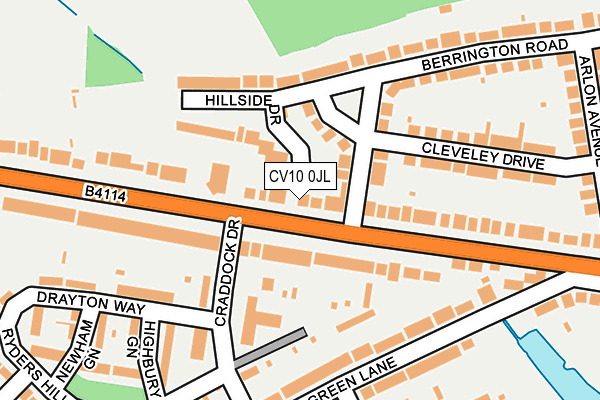 CV10 0JL map - OS OpenMap – Local (Ordnance Survey)