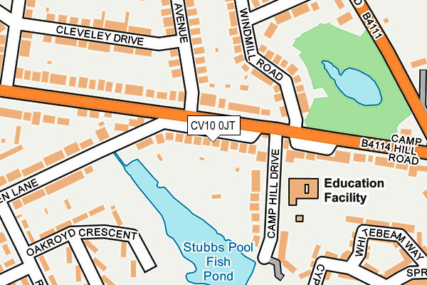 CV10 0JT map - OS OpenMap – Local (Ordnance Survey)