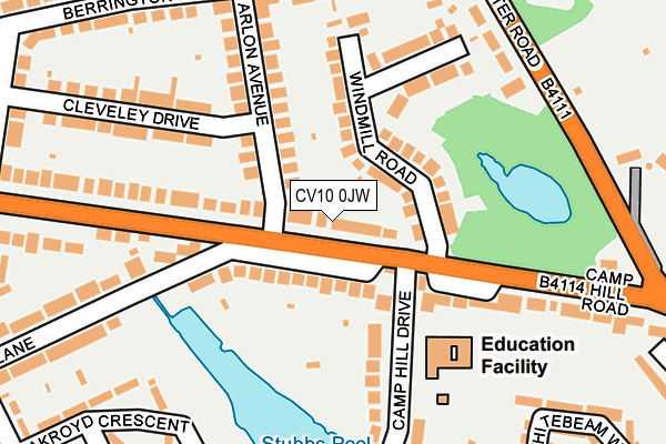 CV10 0JW map - OS OpenMap – Local (Ordnance Survey)