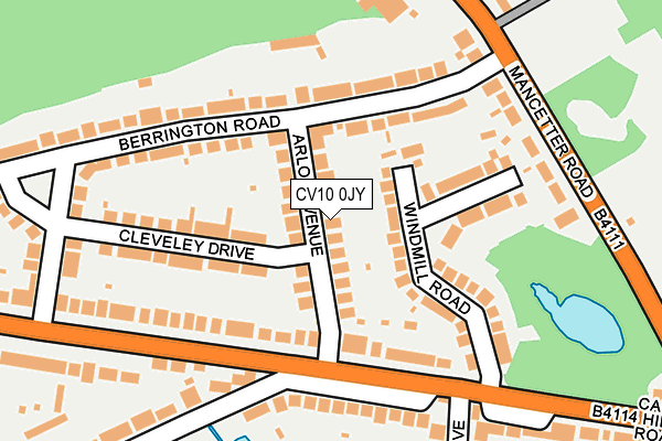 CV10 0JY map - OS OpenMap – Local (Ordnance Survey)