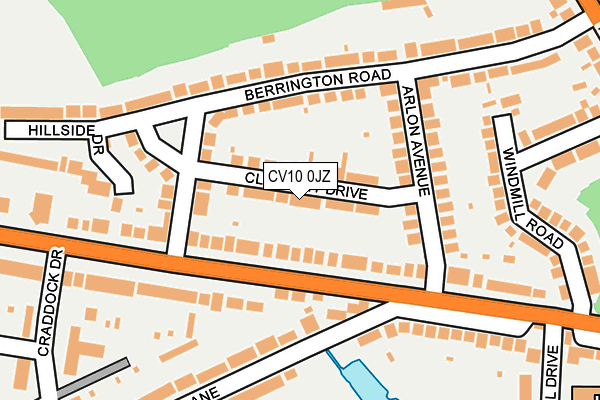 CV10 0JZ map - OS OpenMap – Local (Ordnance Survey)