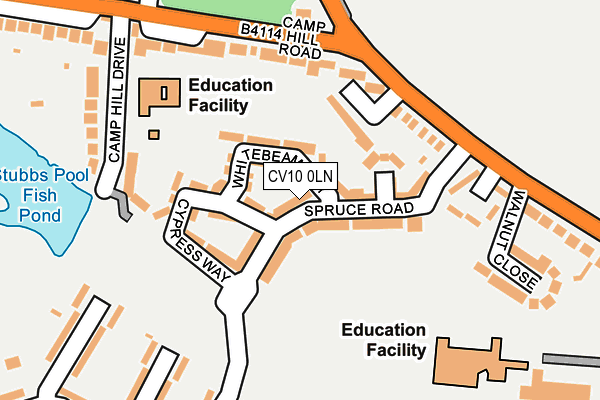 CV10 0LN map - OS OpenMap – Local (Ordnance Survey)