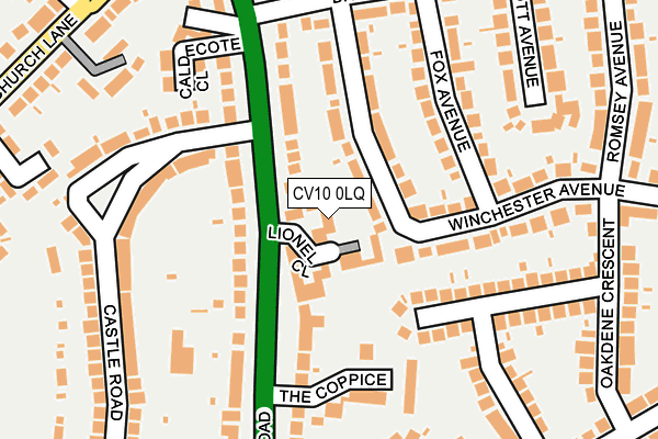 CV10 0LQ map - OS OpenMap – Local (Ordnance Survey)