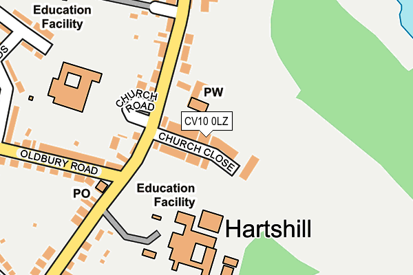 CV10 0LZ map - OS OpenMap – Local (Ordnance Survey)