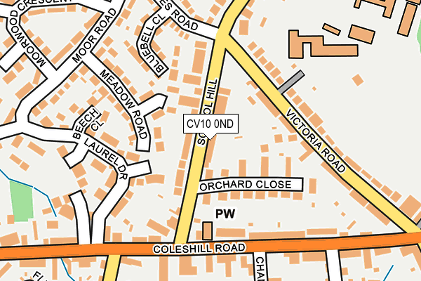 CV10 0ND map - OS OpenMap – Local (Ordnance Survey)