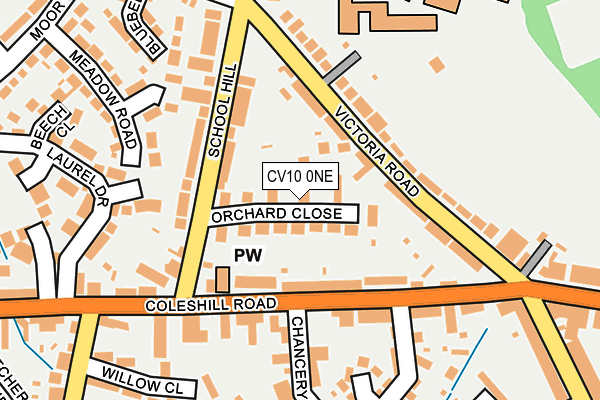 CV10 0NE map - OS OpenMap – Local (Ordnance Survey)