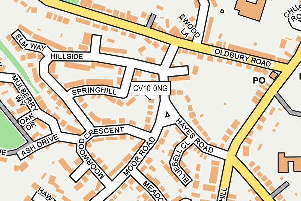 CV10 0NG map - OS OpenMap – Local (Ordnance Survey)