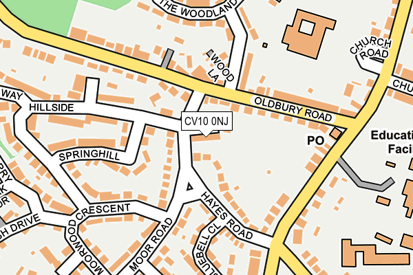 CV10 0NJ map - OS OpenMap – Local (Ordnance Survey)