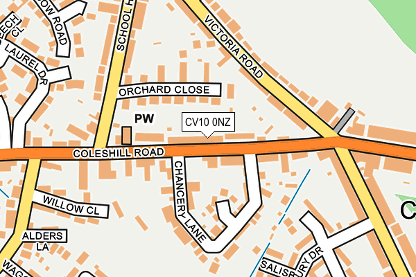 CV10 0NZ map - OS OpenMap – Local (Ordnance Survey)