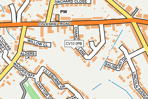 CV10 0PB map - OS OpenMap – Local (Ordnance Survey)