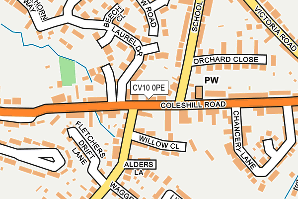 CV10 0PE map - OS OpenMap – Local (Ordnance Survey)