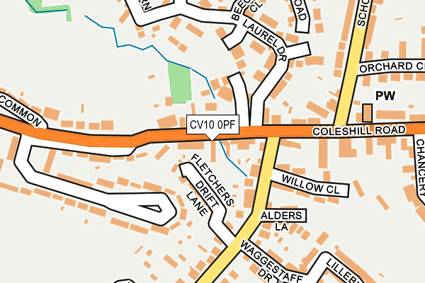 CV10 0PF map - OS OpenMap – Local (Ordnance Survey)