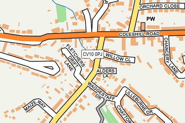 CV10 0PJ map - OS OpenMap – Local (Ordnance Survey)