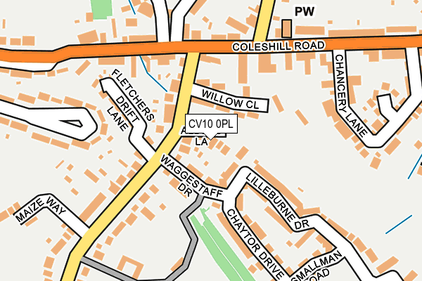 CV10 0PL map - OS OpenMap – Local (Ordnance Survey)