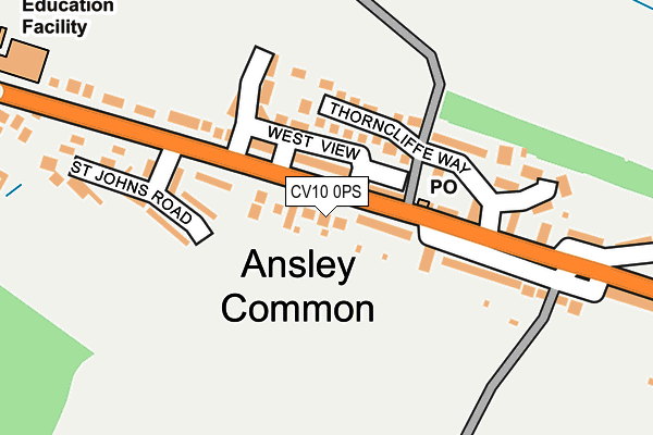 CV10 0PS map - OS OpenMap – Local (Ordnance Survey)