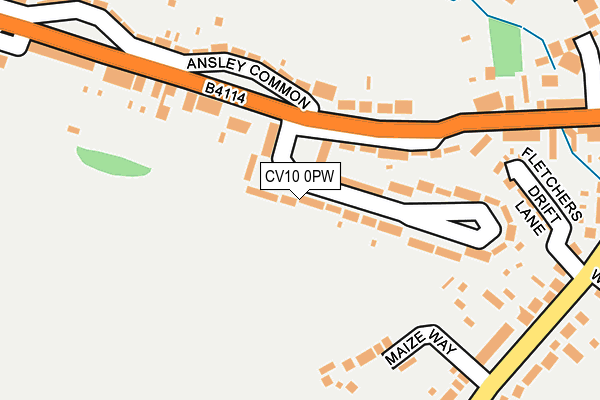 CV10 0PW map - OS OpenMap – Local (Ordnance Survey)