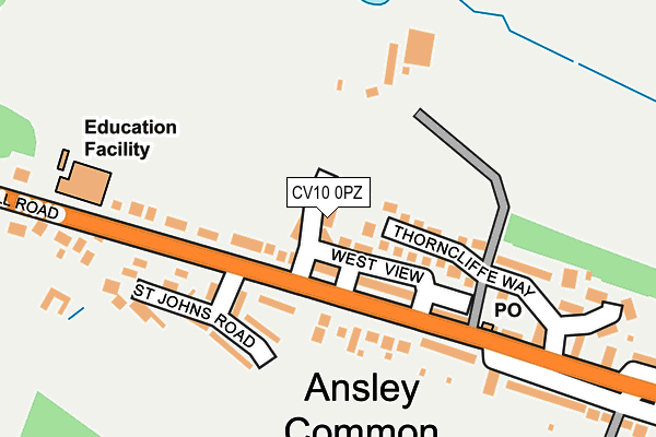 CV10 0PZ map - OS OpenMap – Local (Ordnance Survey)