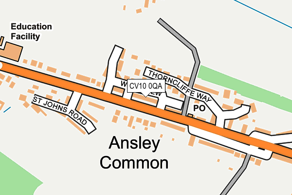 CV10 0QA map - OS OpenMap – Local (Ordnance Survey)