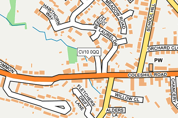 CV10 0QQ map - OS OpenMap – Local (Ordnance Survey)