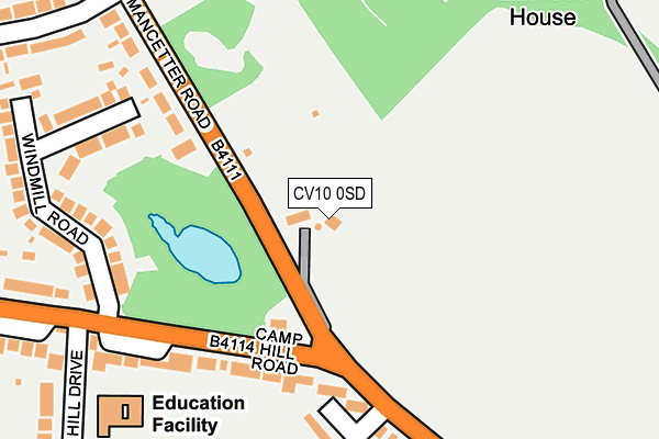 CV10 0SD map - OS OpenMap – Local (Ordnance Survey)