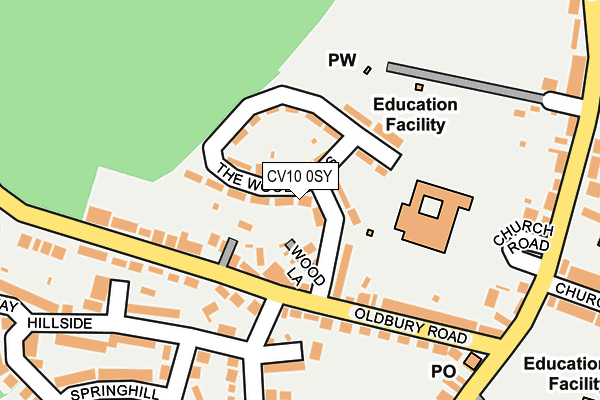 CV10 0SY map - OS OpenMap – Local (Ordnance Survey)