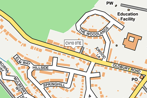 CV10 0TE map - OS OpenMap – Local (Ordnance Survey)