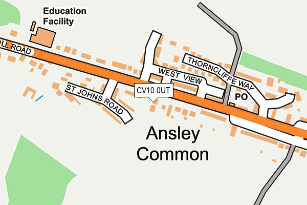 CV10 0UT map - OS OpenMap – Local (Ordnance Survey)