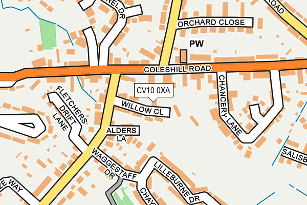 CV10 0XA map - OS OpenMap – Local (Ordnance Survey)