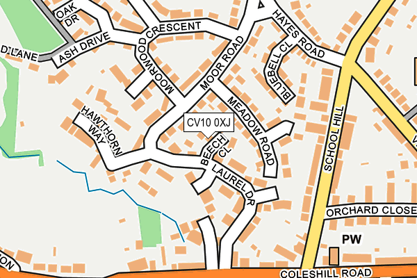 CV10 0XJ map - OS OpenMap – Local (Ordnance Survey)