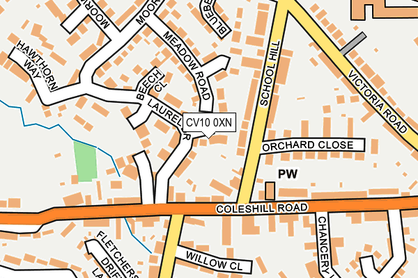 CV10 0XN map - OS OpenMap – Local (Ordnance Survey)