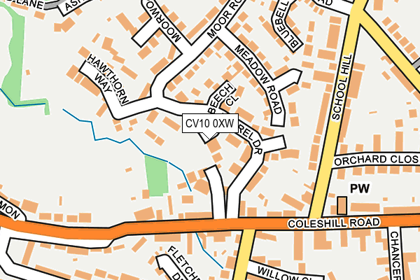 CV10 0XW map - OS OpenMap – Local (Ordnance Survey)