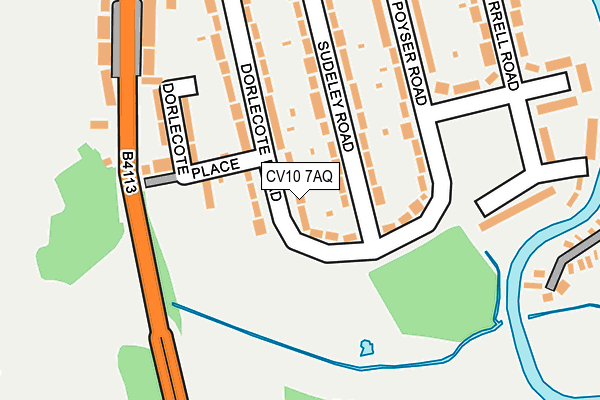 CV10 7AQ map - OS OpenMap – Local (Ordnance Survey)