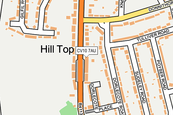 CV10 7AU map - OS OpenMap – Local (Ordnance Survey)