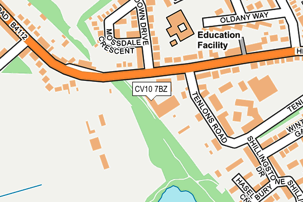 CV10 7BZ map - OS OpenMap – Local (Ordnance Survey)
