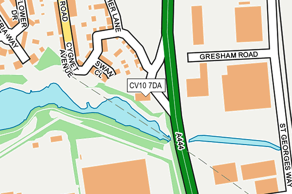 CV10 7DA map - OS OpenMap – Local (Ordnance Survey)